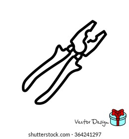 Web line icon. Pliers