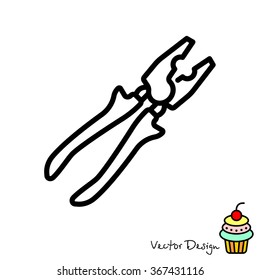 Web line icon. Pliers