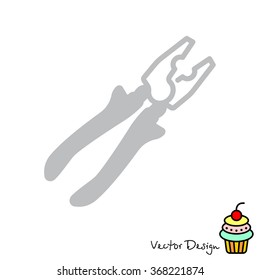 Web line icon. Pliers