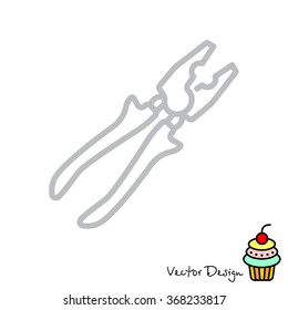 Web line icon. Pliers