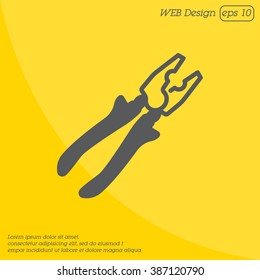 Web line icon. Pliers