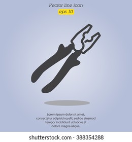 Web line icon. Pliers