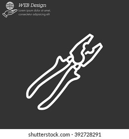 Web line icon. Pliers