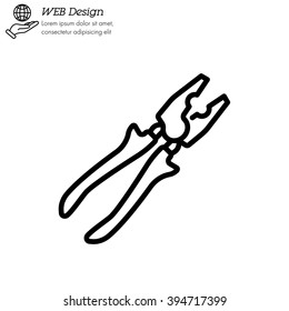 Web line icon. Pliers