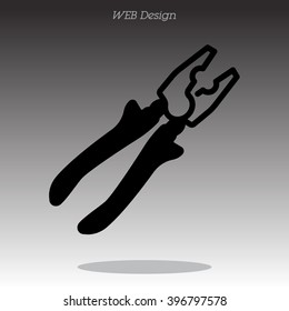 Web line icon. Pliers