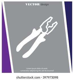 Web line icon. Pliers