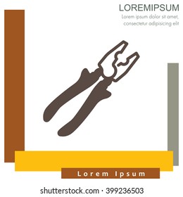 Web line icon. Pliers