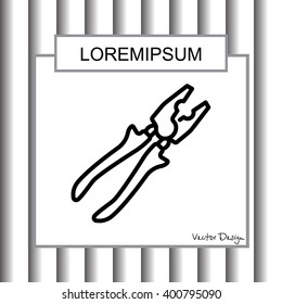 Web line icon. Pliers