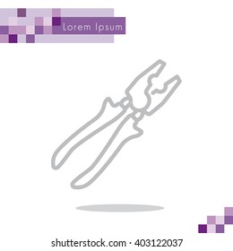 Web line icon. Pliers