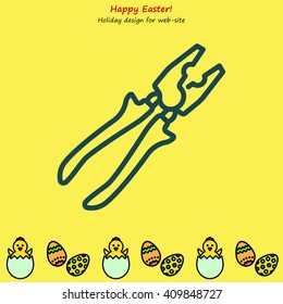 Web line icon. Pliers