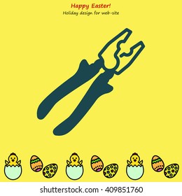 Web line icon. Pliers