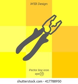 Web line icon. Pliers