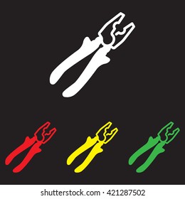 Web line icon. Pliers