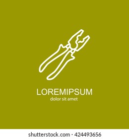 Web line icon. Pliers