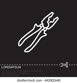 Web line icon. Pliers