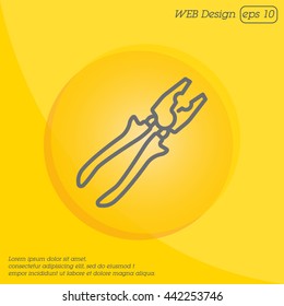 Web line icon. Pliers