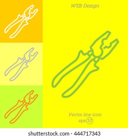 Web line icon. Pliers