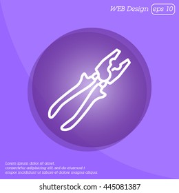 Web line icon. Pliers