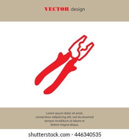 Web line icon. Pliers