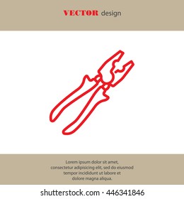 Web line icon. Pliers