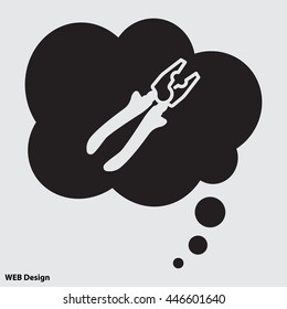 Web line icon. Pliers