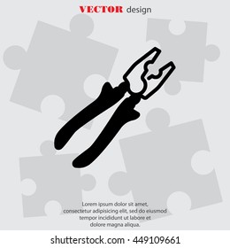Web line icon. Pliers