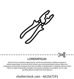 Web line icon. Pliers