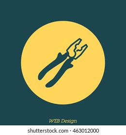 Web line icon. Pliers