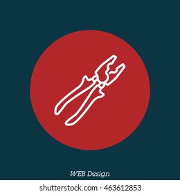 Web line icon. Pliers