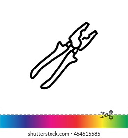 Web line icon. Pliers