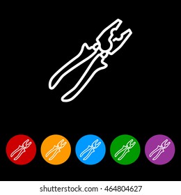 Web line icon. Pliers