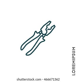 Web line icon. Pliers