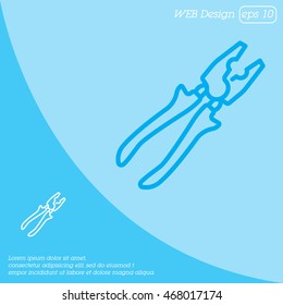Web line icon. Pliers