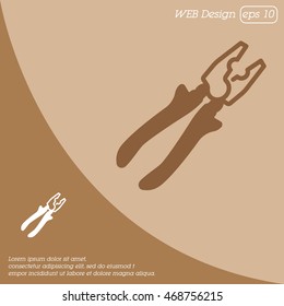 Web line icon. Pliers