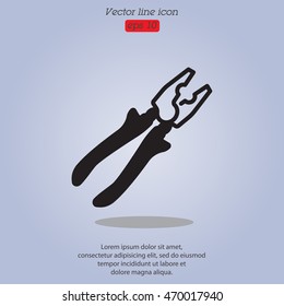 Web line icon. Pliers