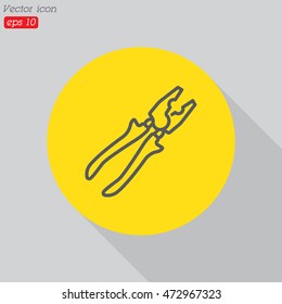Web line icon. Pliers