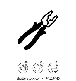Web line icon. Pliers