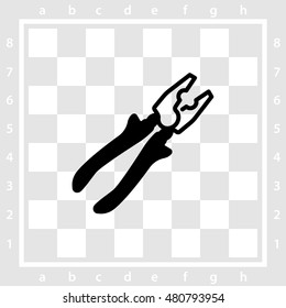 Web line icon. Pliers