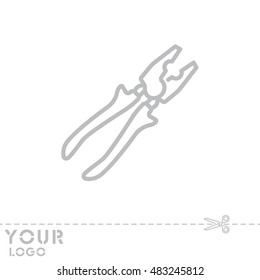 Web line icon. Pliers