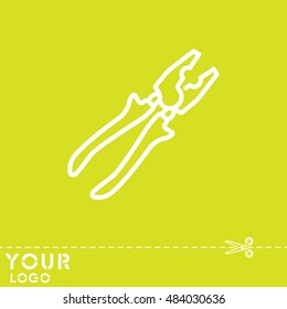 Web line icon. Pliers