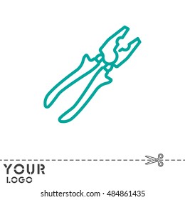 Web line icon. Pliers