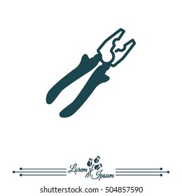 Web line icon. Pliers