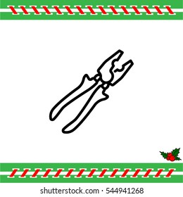 Web line icon. Pliers