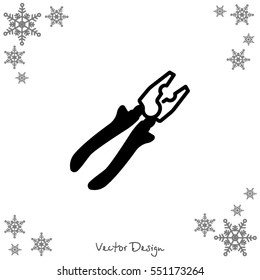 Web line icon. Pliers