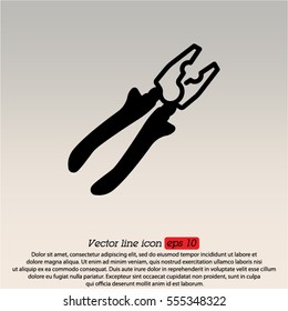 Web line icon. Pliers