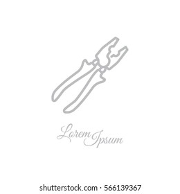 Web line icon. Pliers