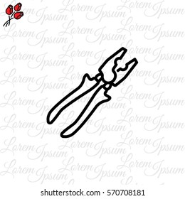 Web line icon. Pliers