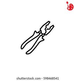 Web line icon. Pliers