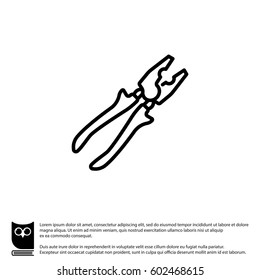 Web line icon. Pliers