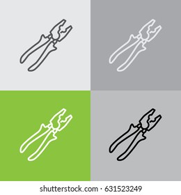 Web line icon. Pliers